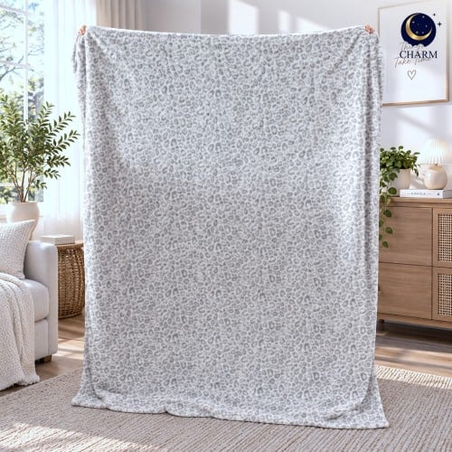 ผ้าห่ม HAMPLR WOMBAT SUPER SOFT 60X80 นิ้ว สี GREY LEOPARD_1